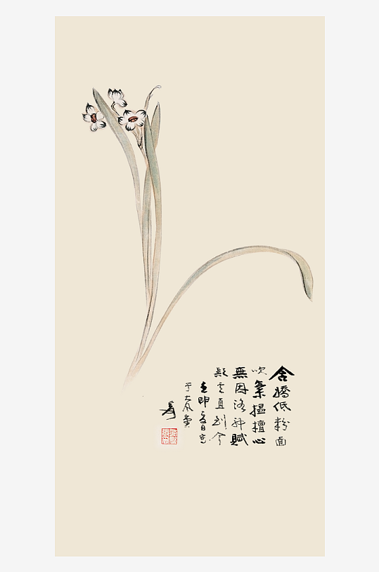 张大千兰花中式装饰画挂画-众图网