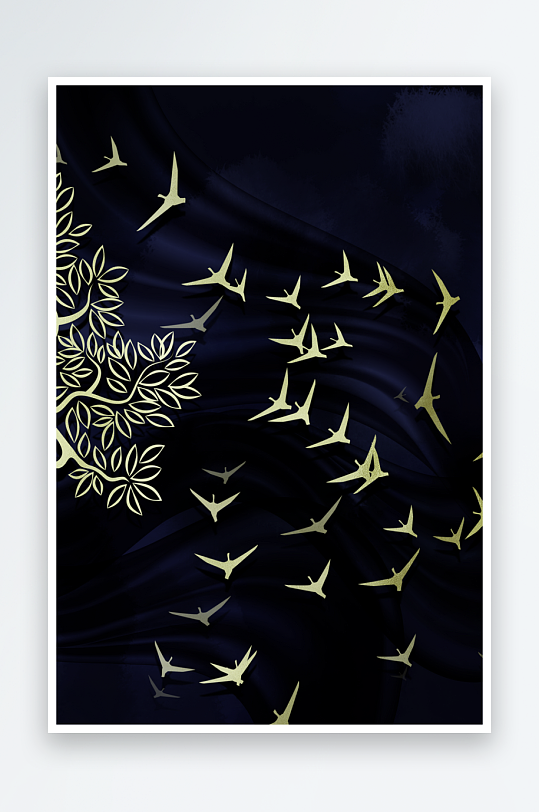 飞鸟轻奢艺术装饰画-众图网