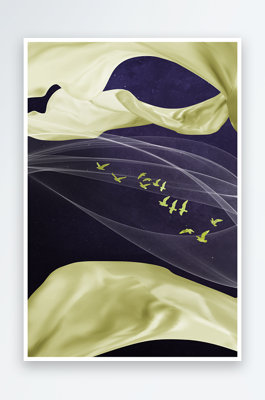 飞鸟轻奢艺术装饰画-众图网