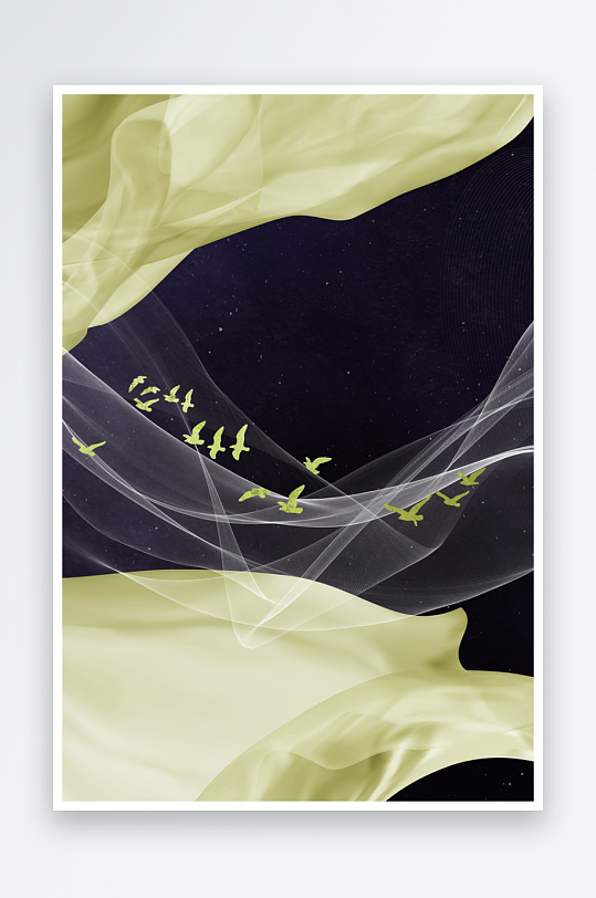 飞鸟轻奢艺术装饰画-众图网