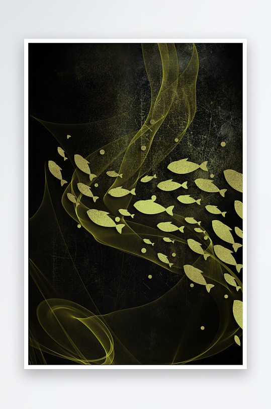 游鱼轻奢装饰画挂画-众图网