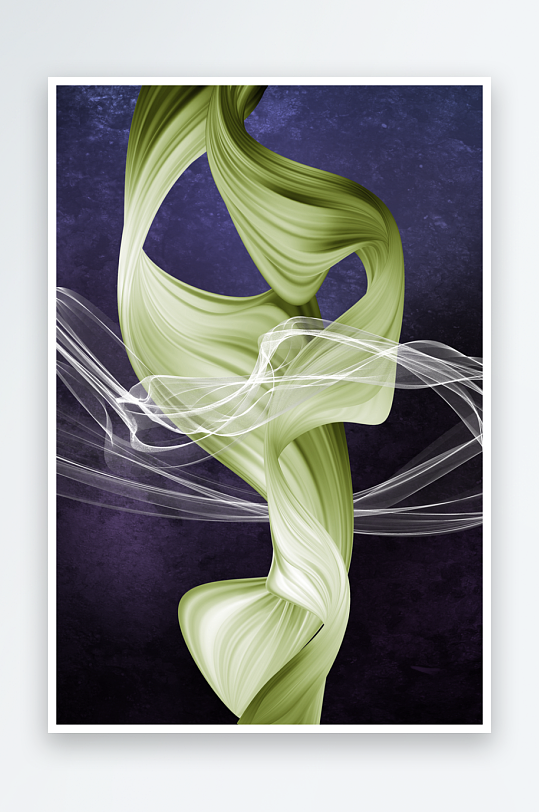 轻奢绸布艺术装饰画-众图网