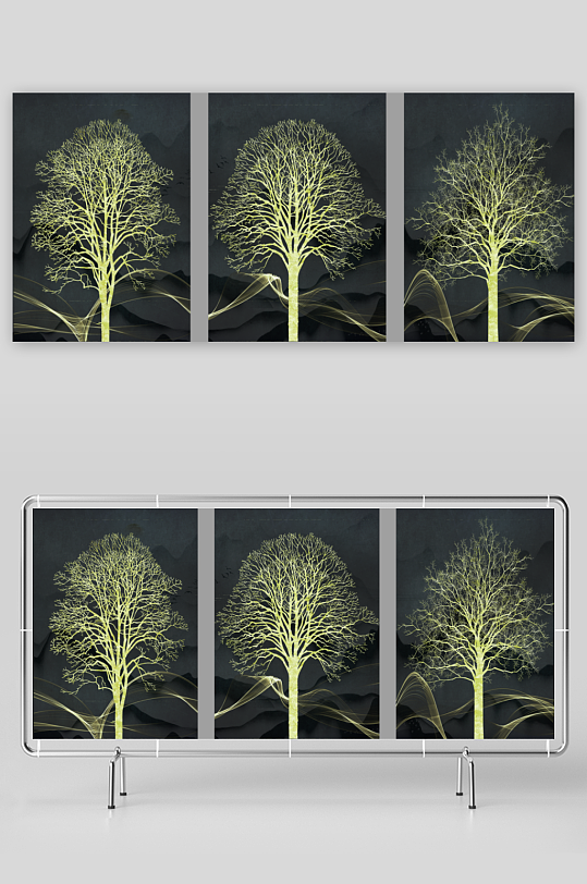 轻奢大树艺术装饰画-众图网