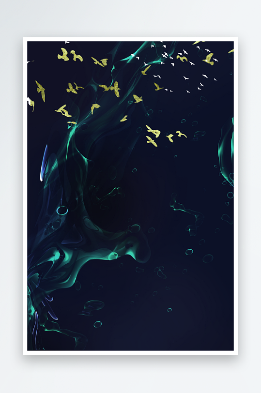 飞鸟轻奢艺术装饰画-众图网