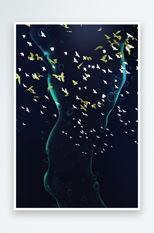 飞鸟轻奢装饰画挂画-众图网