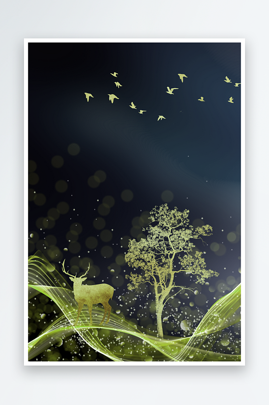 飞鸟轻奢装饰画挂画-众图网