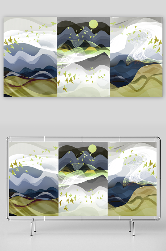 飞鸟轻奢装饰画挂画-众图网