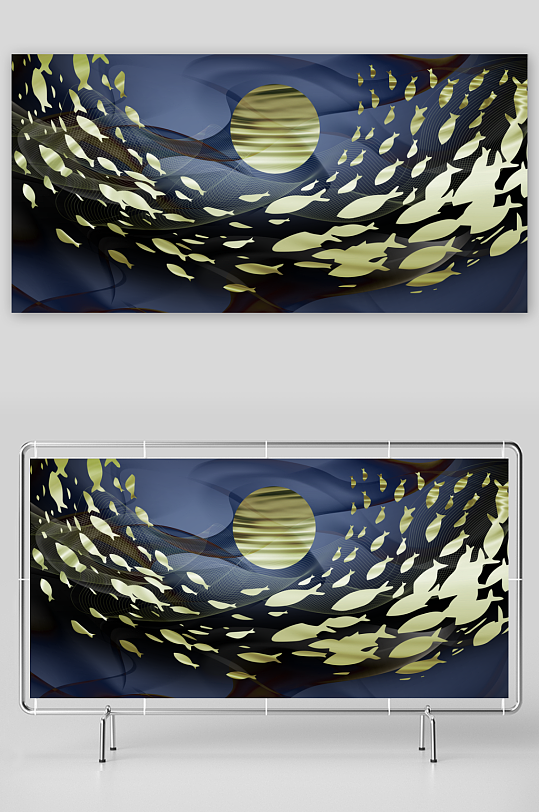 游鱼轻奢装饰画挂画-众图网