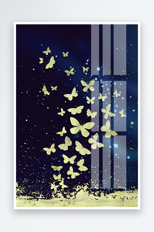 轻奢蝴蝶艺术装饰画-众图网