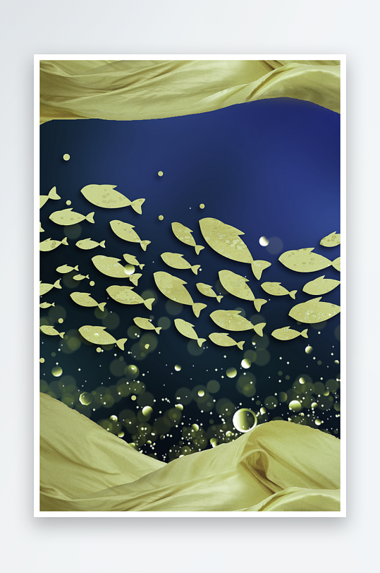 轻奢鱼群艺术装饰画-众图网