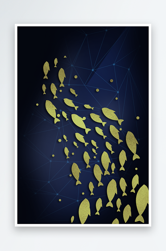 轻奢鱼群艺术装饰画-众图网