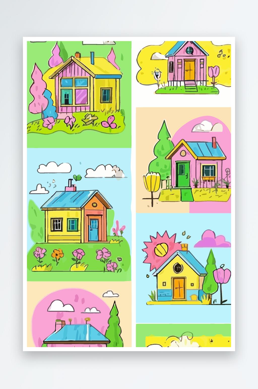 房子建筑矢量插画图形素材