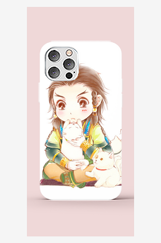 時(shí)尚Q版人物插畫手機(jī)殼設(shè)計(jì)