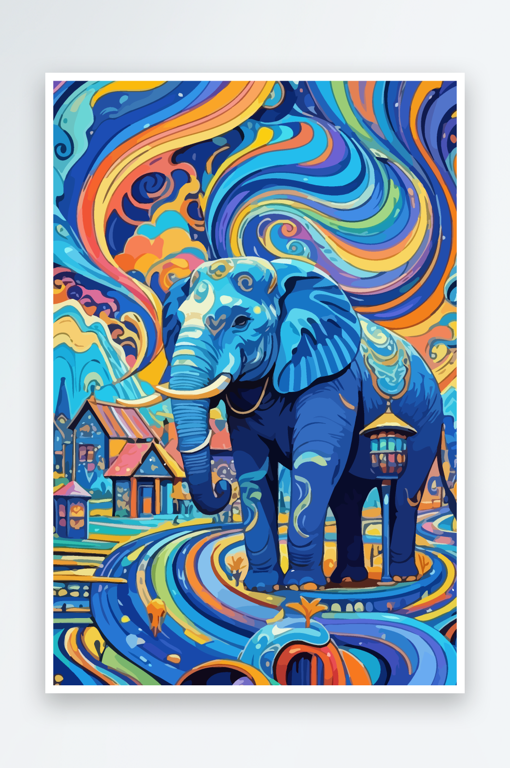 抽象大象矢量插画图形元素素材