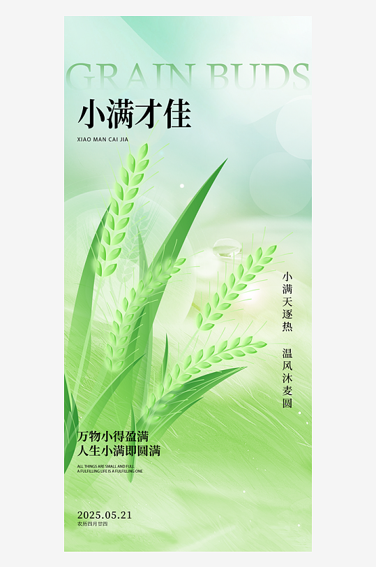 小满二十四节气海报-众图网