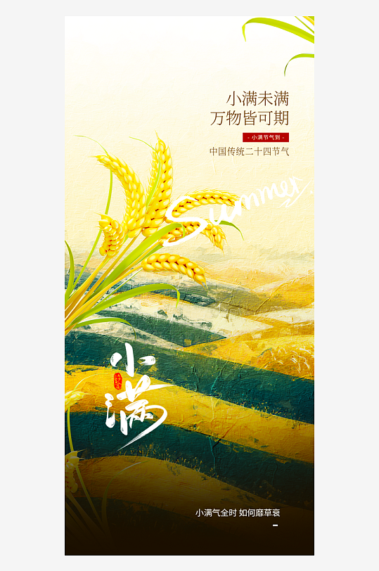 小满二十四节气海报-众图网