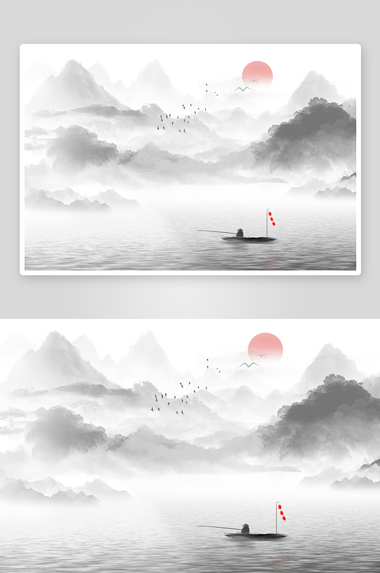 中式风景画装饰画-众图网