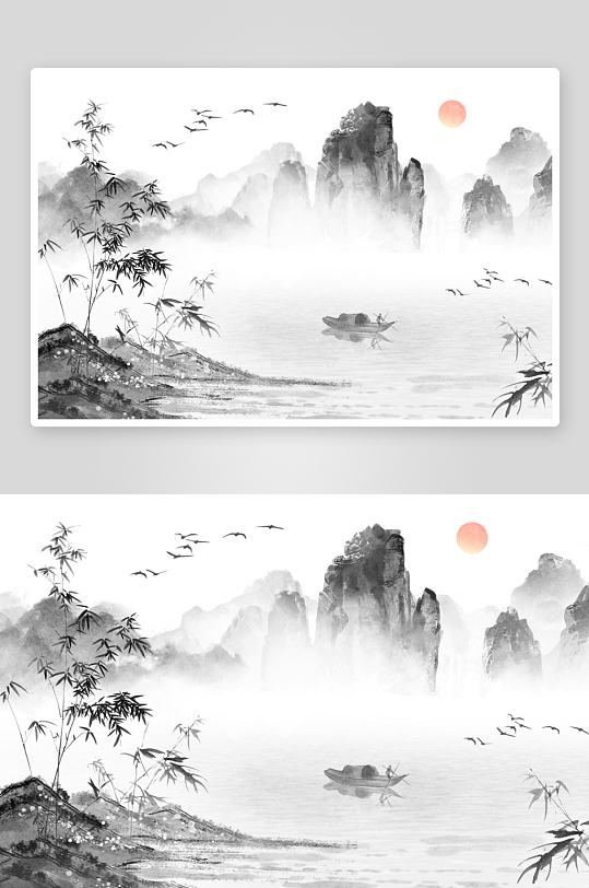 中式风景画装饰画-众图网