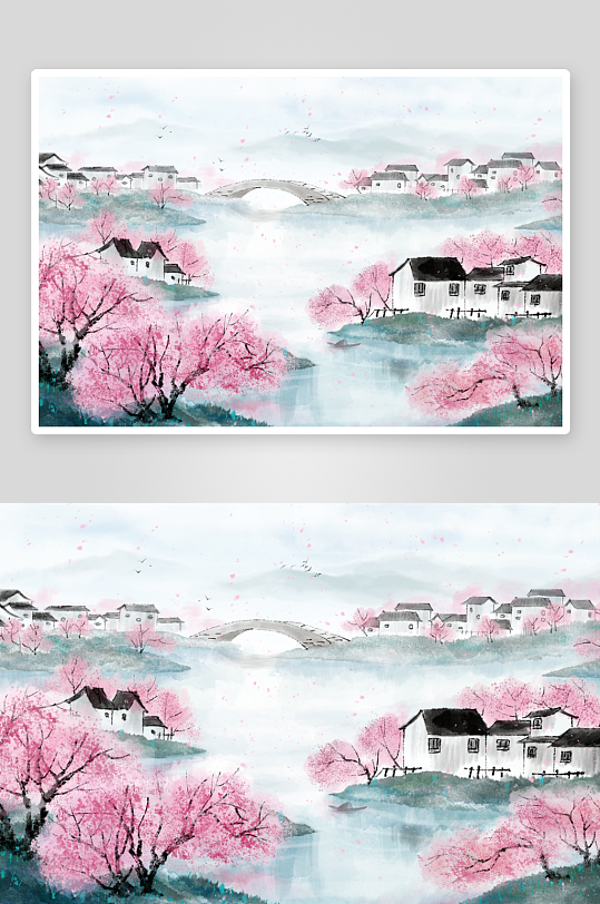 中式风景画装饰画-众图网