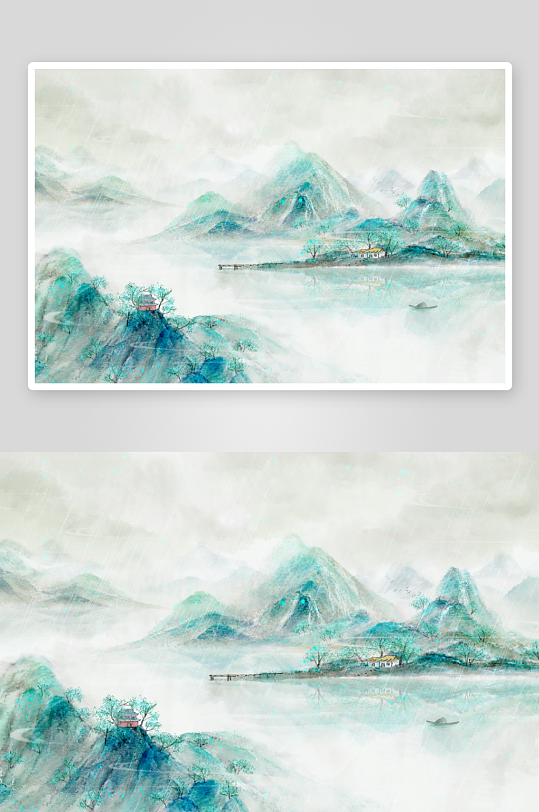 中式风景画装饰画-众图网