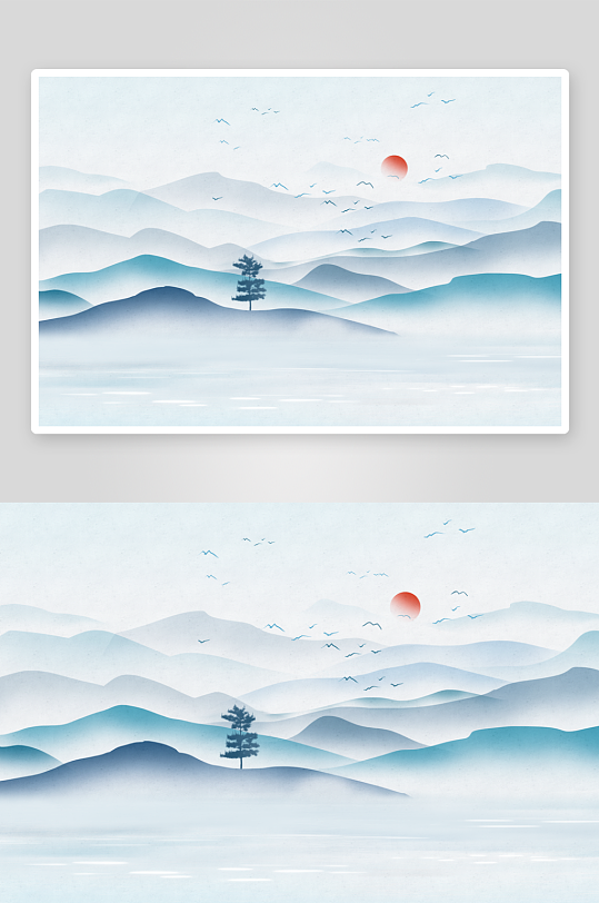 中式风景画装饰画-众图网