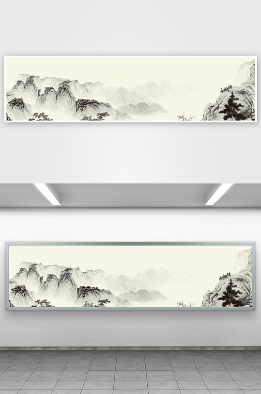 中式水墨风景画装饰画-众图网