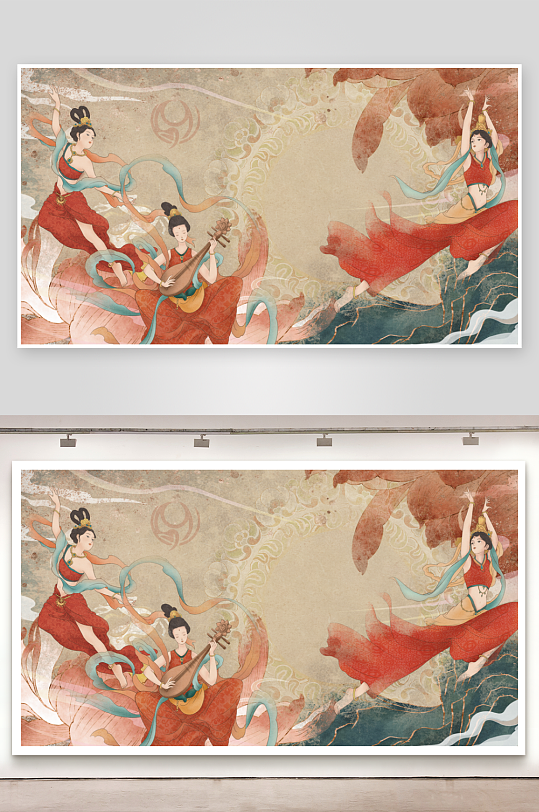 中式水墨风景画装饰画-众图网