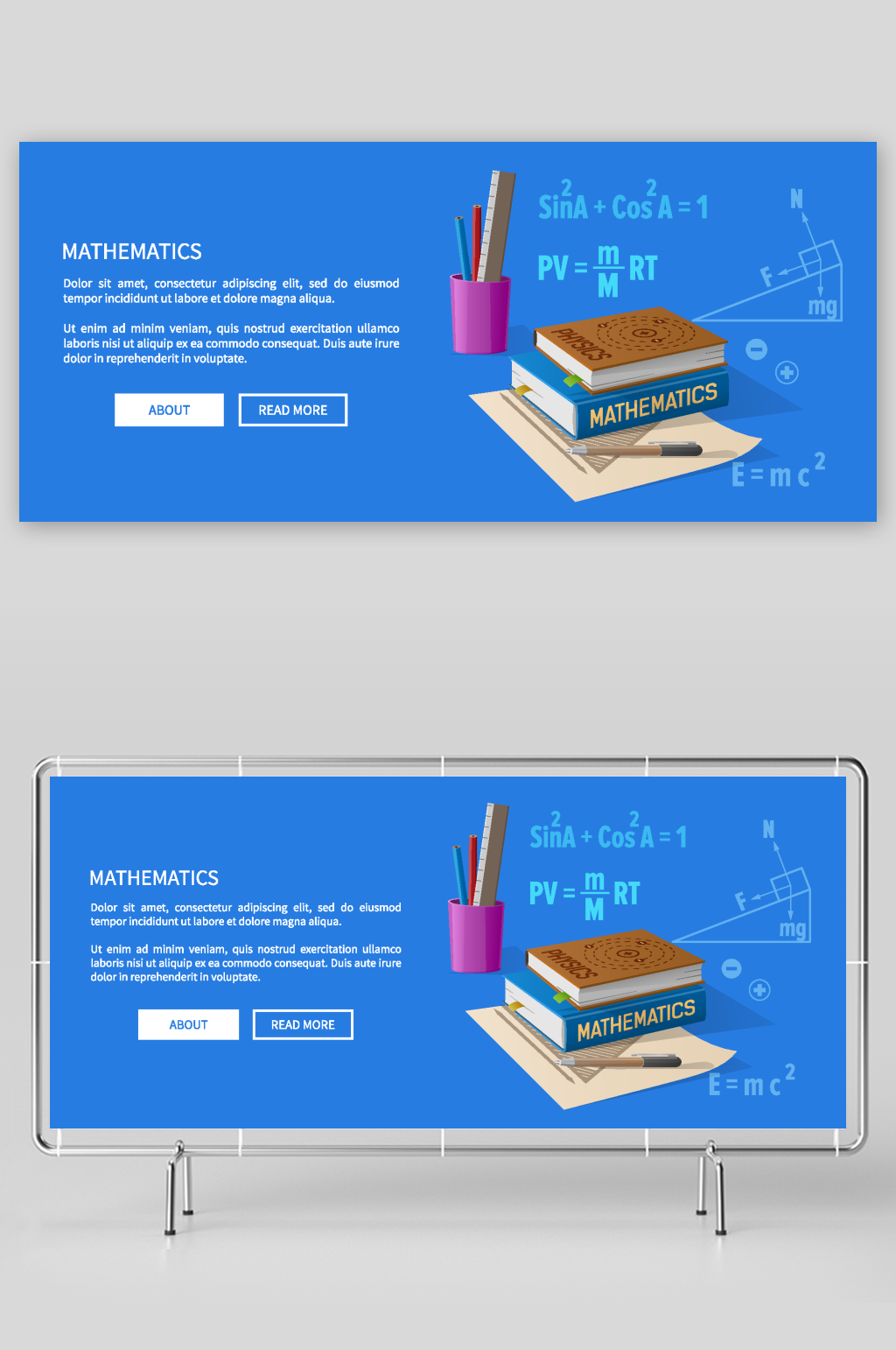 数学书籍教育矢量banner素材