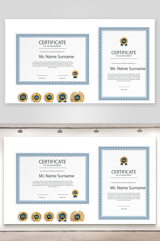 创意矢量证书模板-众图网