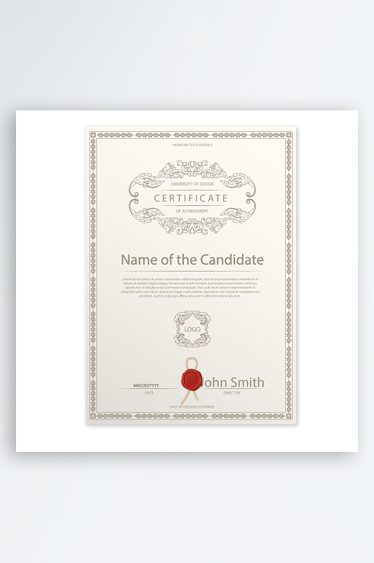 创意矢量证书模板-众图网