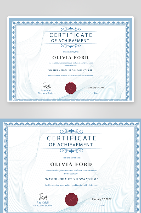 创意矢量证书模板-众图网