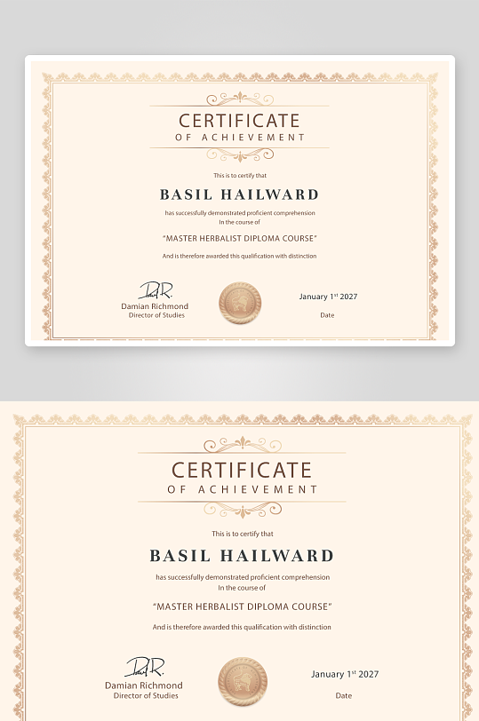 创意矢量证书模板-众图网