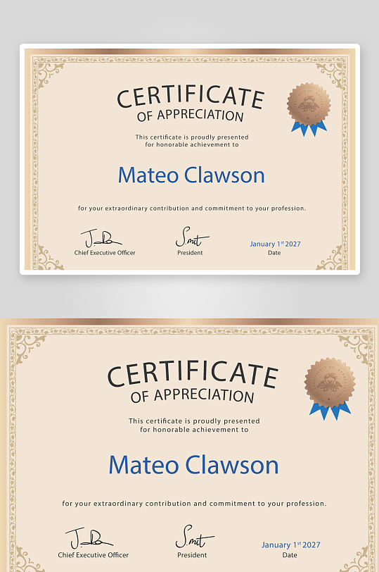 创意矢量证书模板-众图网