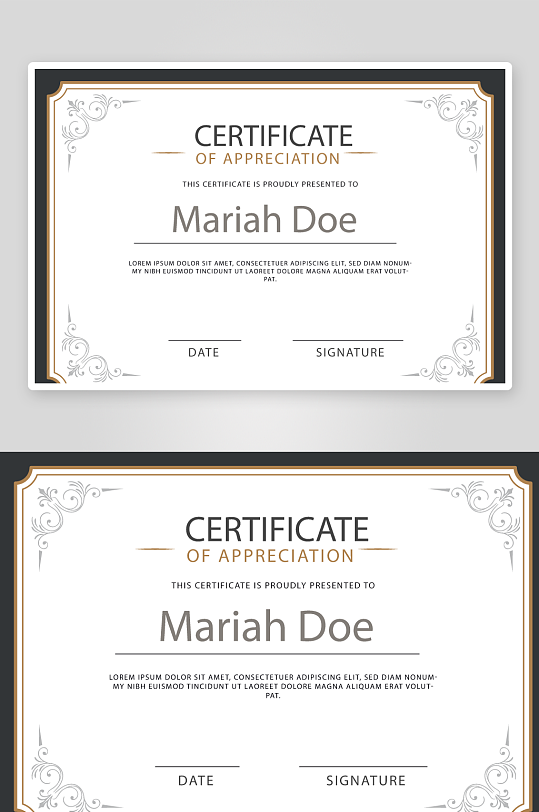 创意矢量证书模板-众图网