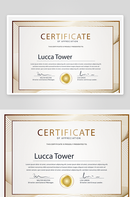 创意矢量证书模板-众图网