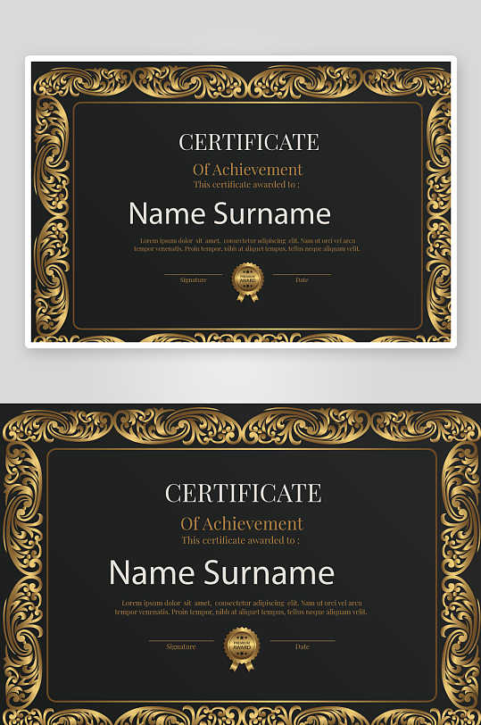 创意矢量证书模板-众图网