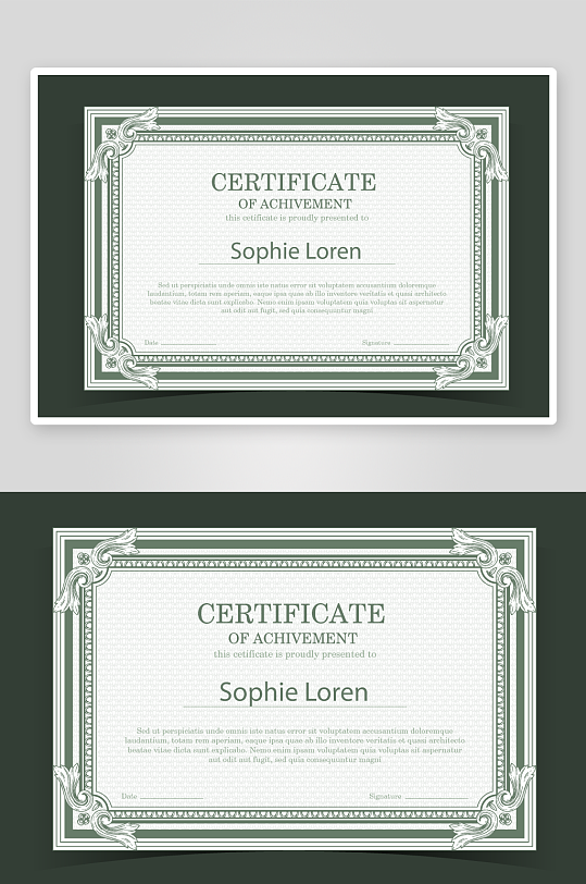 创意矢量证书模板-众图网
