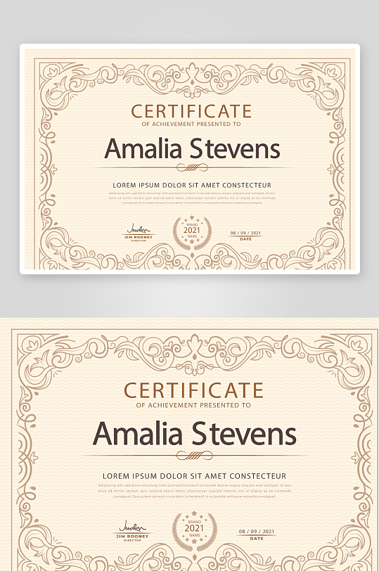 创意矢量证书模板-众图网