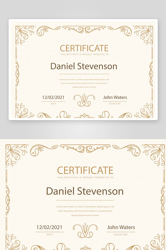 创意矢量证书模板-众图网