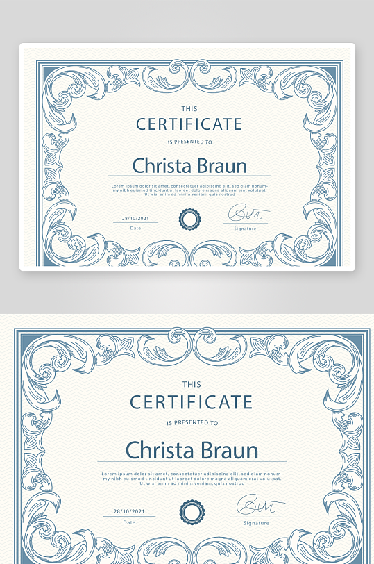 创意矢量证书模板-众图网
