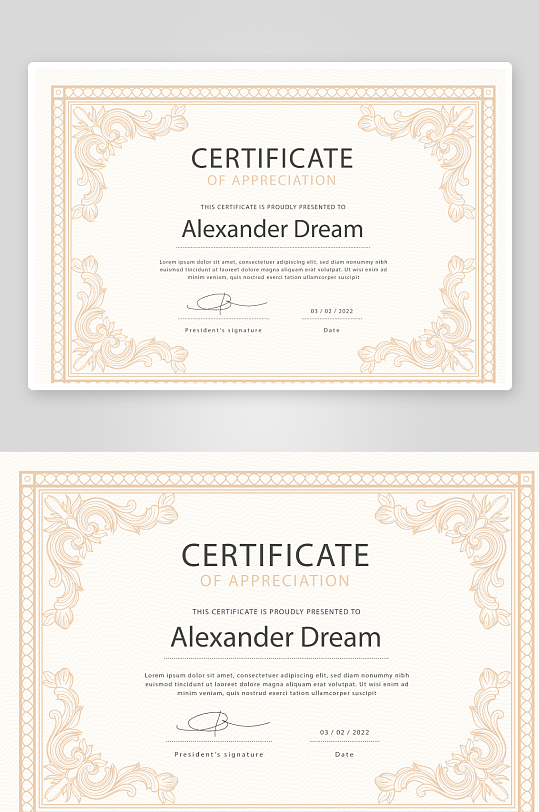 创意矢量证书模板-众图网