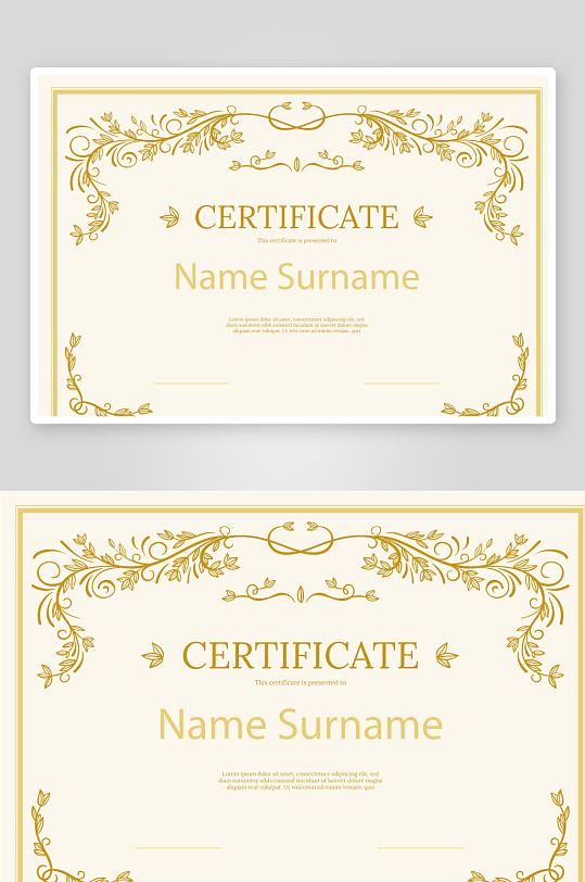 创意矢量证书模板-众图网