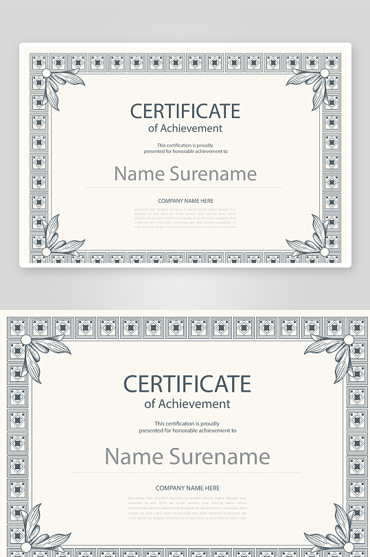 创意矢量证书模板-众图网