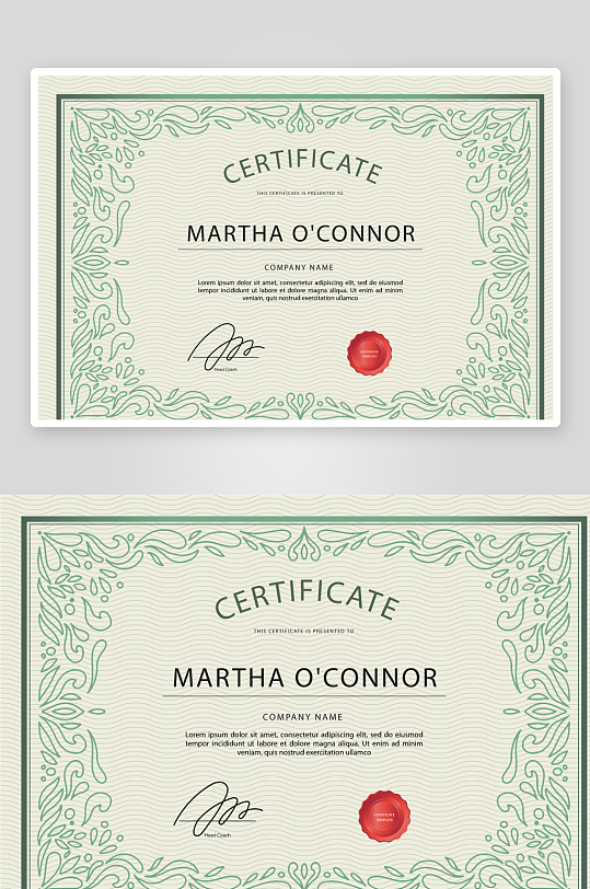 创意矢量证书模板-众图网