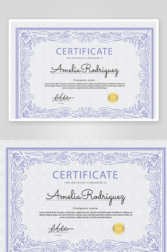 创意矢量证书模板-众图网