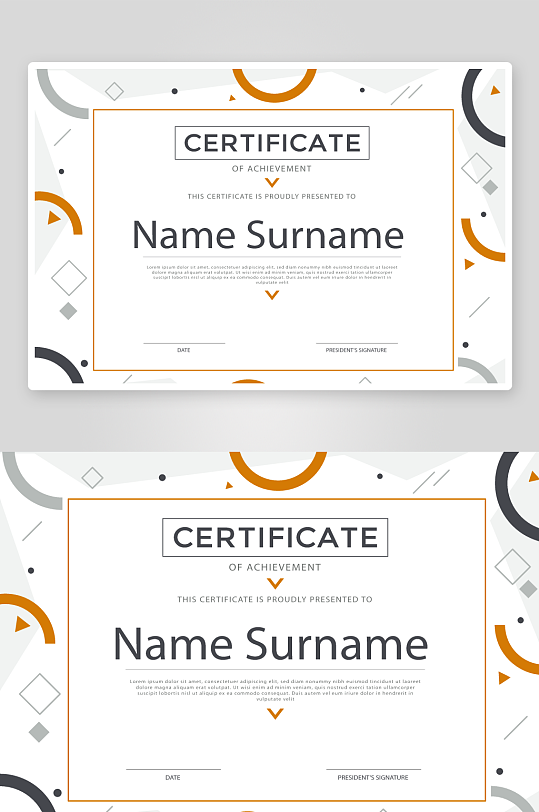 创意矢量证书模板-众图网