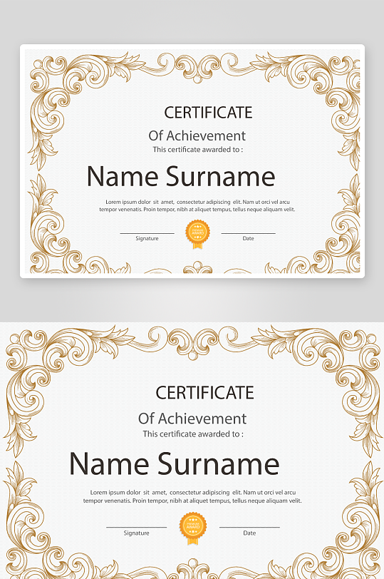 创意矢量证书模板-众图网