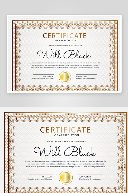 创意矢量证书模板-众图网