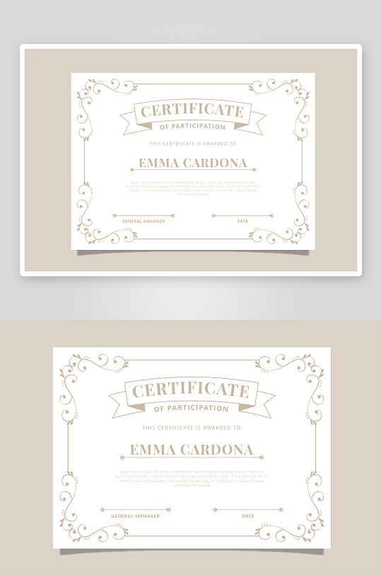 创意矢量证书模板-众图网
