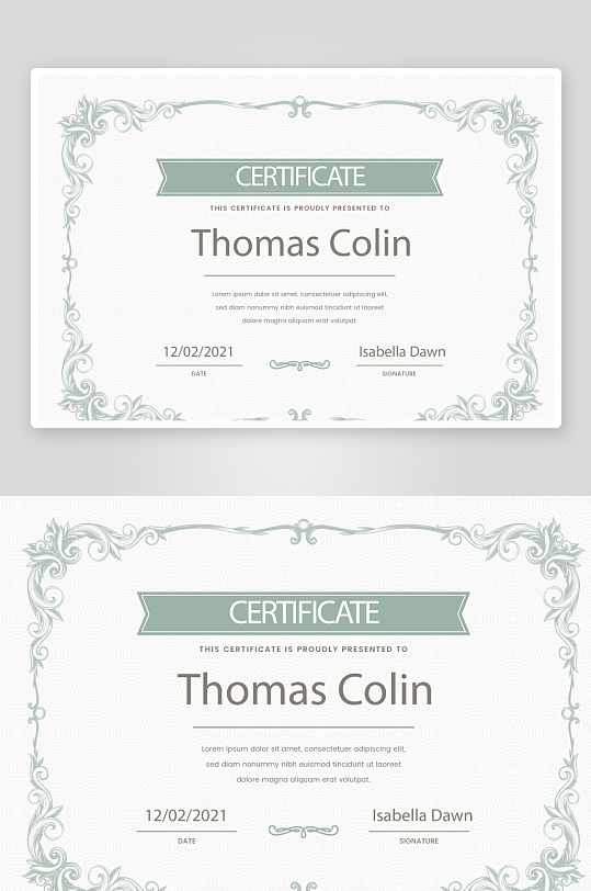 创意矢量证书模板-众图网
